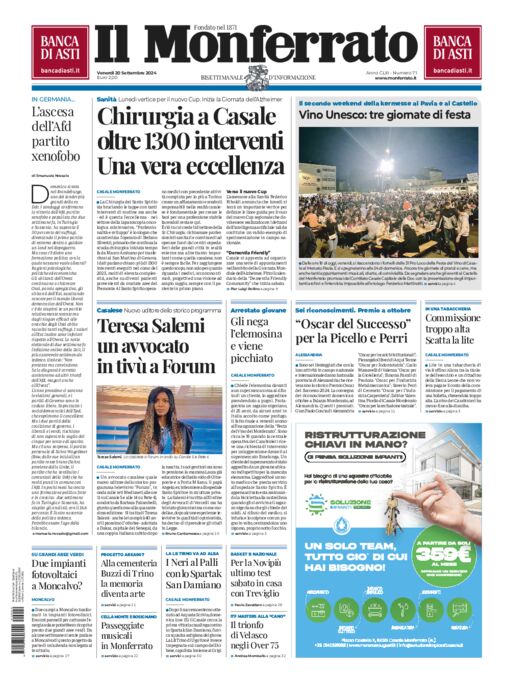 Il Monferrato - Edizione 71 del 20/09/2024